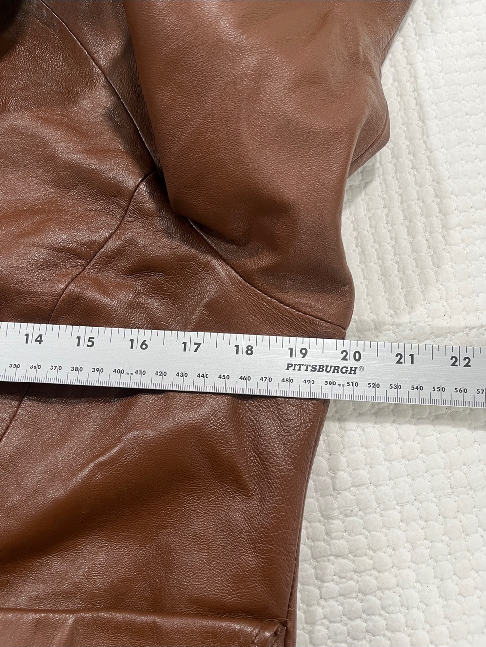 bagatelle Brown Leather Button-Front Jacket 12 - Picture 7 of 11